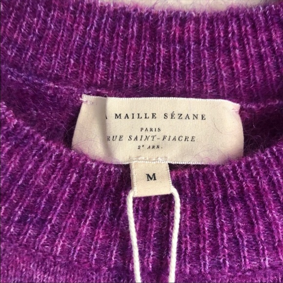 SOLD Sézane Mindy Jumper in Flecked Violet with Ruffle Sleeves - Picture 10 of 10